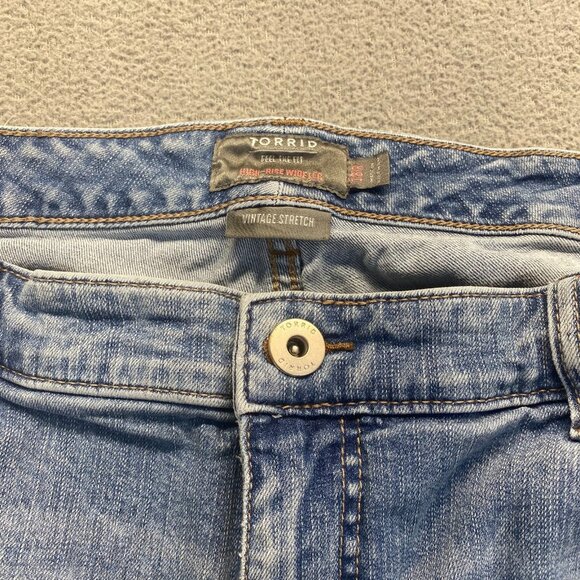 Torrid Womens Size 18R Mid Rise Wide Leg Vintage Stretch Blue Jeans,modified - Picture 10 of 16